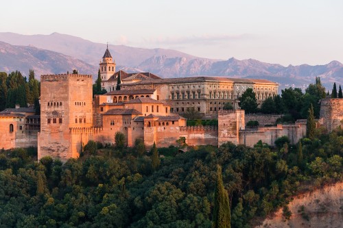 Dawn Charles V Palace Alhambra Granada Andalusia Spain (1)