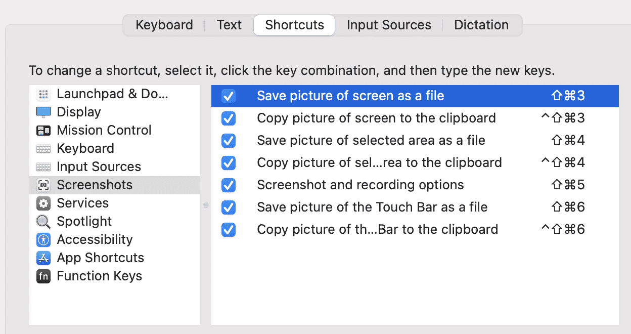 macos screenshots shortcut