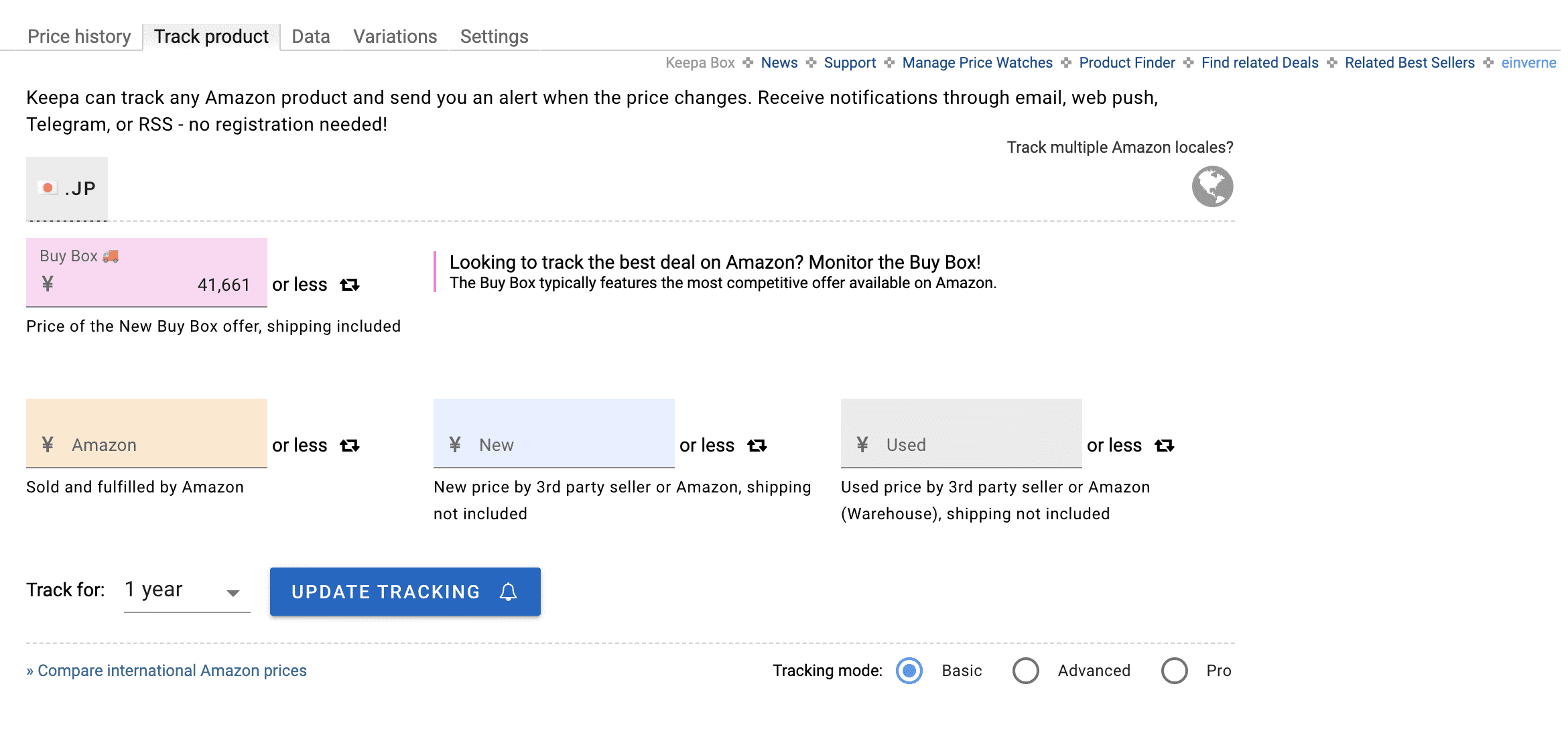 使用 Keepa 追踪日本亚马逊价格 使用 Keepa 追踪日本亚马逊价格